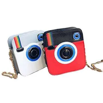 LA CHA Cute Rainbow Camera Crossbody Purse for Women