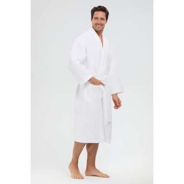 MONARCH Chamois Microfiber Shawl Hotel Robe - Lightweight Absorbent Soft Spa Bathrobe in Cypress (Sm...