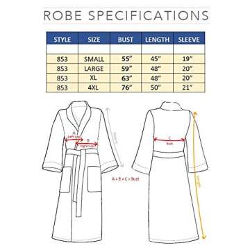 MONARCH Chamois Microfiber Shawl Hotel Robe - Lightweight Absorbent Soft Spa Bathrobe in Cypress (Small, White)