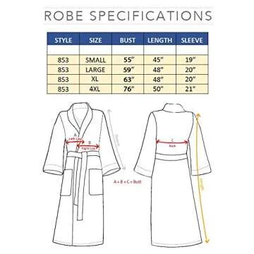 MONARCH Chamois Microfiber Shawl Hotel Robe - Lightweight Absorbent Soft Spa Bathrobe in Cypress (Small, White)