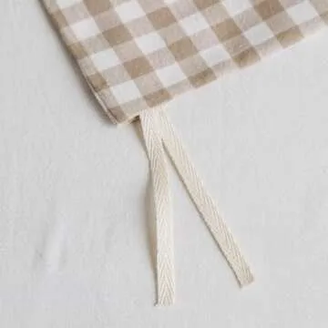 SUSYBAO Tan Gingham Duvet Cover King 100% Washed Cotton Beige Plaid Duvet Cover Set 3 Pieces 1 Checkered Grid Duvet Cover with Zipper Ties 2 Pillowcases Vintage Luxury Soft Gingham Bedding Set Durable