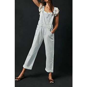 Laosiros Women's Denim Overalls - Chic and Comfortable