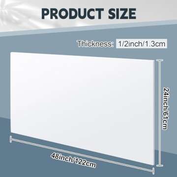Sasylvia HDPE Sheet 1/2 Thick - Flexible High-Density Polyethylene for DIY