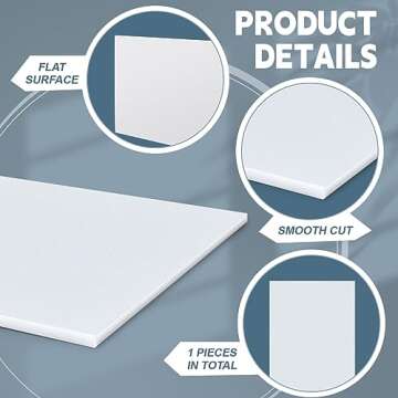 Sasylvia HDPE Sheet 1/2 Thick for DIY Projects