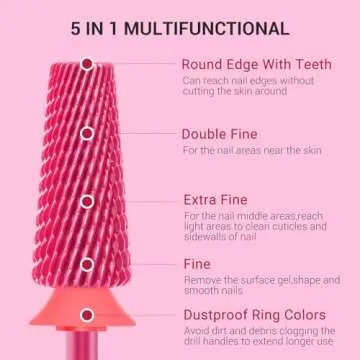 MelodySusie 5 in 1 Nail Drill Bits for Professionals