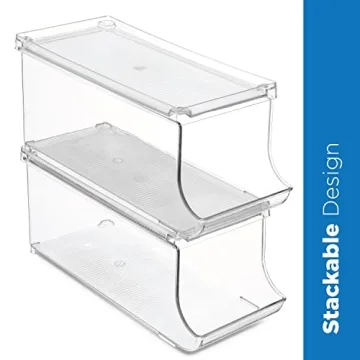 Stackable Refrigerator Organizer Bins for Cans
