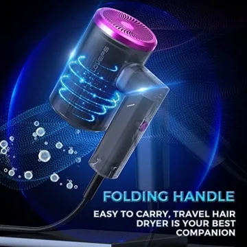 LOVEPS 1800W Foldable Ionic Hair Dryer for Travel