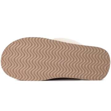 Litfun Womens Fuzzy Platform Slippers Fluffy Memory Foam Winter House Shoes for Indoor and Outdoor, Apricot 8-8.5