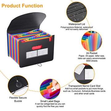 ABC Life Expandable Accordion File Organizer for Documents