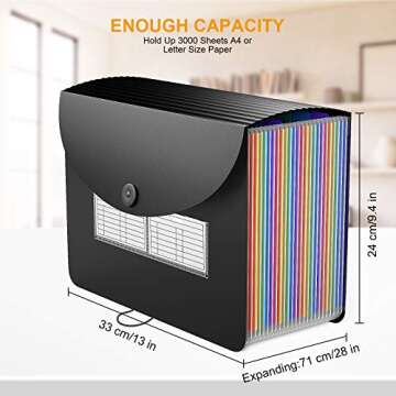 ABC Life Expandable Accordion File Organizer for Documents
