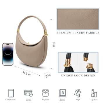 Usoway 2024 3 In 1 Composite Cowhide Leather Moon Bags Purse For Women,Designer Trendy Crescent Purs...