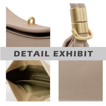 Usoway 2024 3 In 1 Composite Cowhide Leather Moon Bags Purse For Women,Designer Trendy Crescent Purses For Women (Grey)