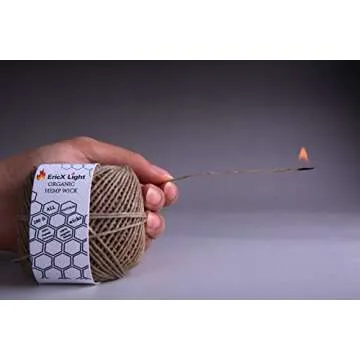 EricX Light Organic Hemp Wick,200 FT Spool,Well Coated with Beeswax,Standard Size(1.0mm)