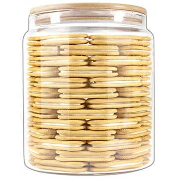 EcoEvo Glass Jars with Bamboo Lids for Food Storage and Organization