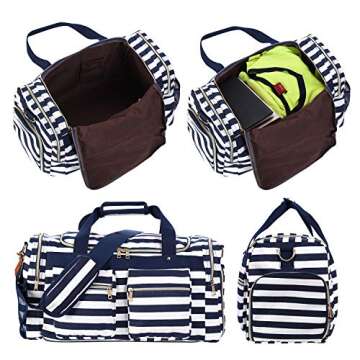 Weekender Overnight Duffel Bag Shoe Pocket for Women Men Weekend Travel Tote Carry On Bag