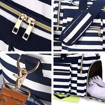 Weekender Overnight Duffel Bag Shoe Pocket for Women Men Weekend Travel Tote Carry On Bag