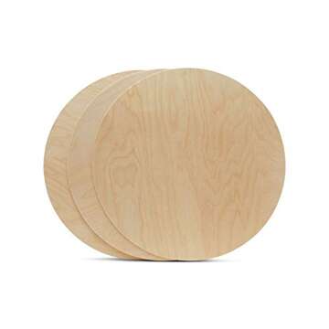 Wood Circles 12 Inch Birch Discs for Crafts - Pack of 5