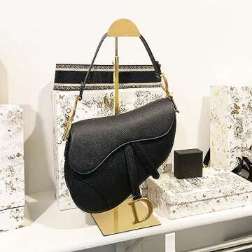 Royxen 3 Pack Handbag Rack Stainless Steel with Adjustable Height, Purse Display Stand (Gold)