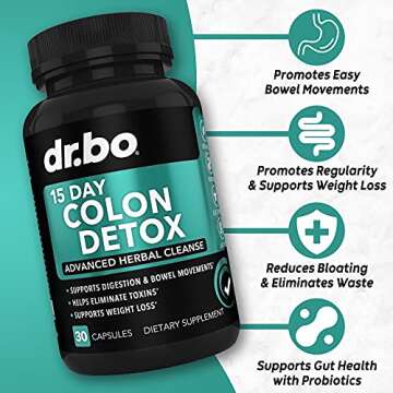 Colon Cleanser Detox for Weight Flush - 15 Day Intestinal Cleanse Pills & Probiotic - Fast Natural L...