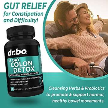 Colon Cleanser Detox for Weight Flush - 15 Day Intestinal Cleanse Pills & Probiotic - Fast Natural Laxative for Constipation Relief - Bowel Movement Supplements for Stomach Bloating, Gut Loss Support
