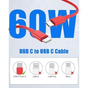 10-Pack USB C Cable for Fast Charging - Versatile and Durable
