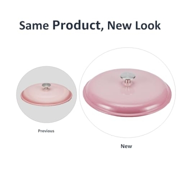 Amazon Basics Cast Iron Dutch Oven in Light Pink