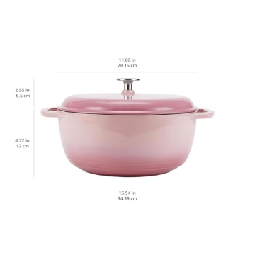 Amazon Basics Cast Iron Dutch Oven in Light Pink