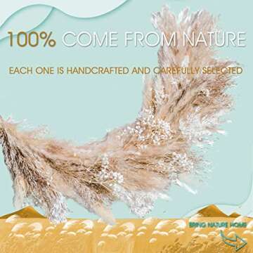 Dried Flowers Wreath | 12" Diameter Handmade Pampas Grass Wreath, Boho Decor Wreaths for Front Door, Spring Wreath, Christmas Autumn Wedding Décor for Home Interior and Event Setting Decoration