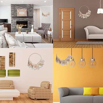 Dried Flowers Wreath | 12" Diameter Handmade Pampas Grass Wreath, Boho Decor Wreaths for Front Door, Spring Wreath, Christmas Autumn Wedding Décor for Home Interior and Event Setting Decoration