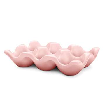 Chic Flexzion Ceramic Egg Holder - 6 Cup Decorative Pink Tray