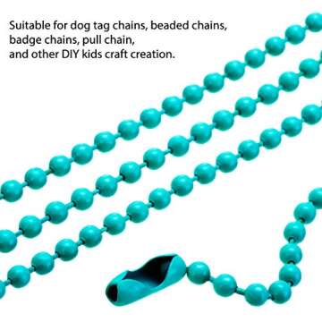 Hicarer Colored Bead Keychain Metal Hanging Chains Necklace Connector for Hanging Ornament Jewelry Tag(100 Pieces)