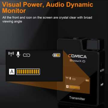 Comica Wireless Lavalier Microphone for iPhone iPad, BoomX-D MI2 2.4Ghz Wireless Clip-on Lapel Mic with Dual transmitters, Wireless Lavalier for iPhone Video Recording, Vlogging and Live-Streaming