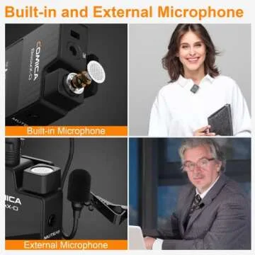 Comica Wireless Lavalier Microphone for iPhone iPad, BoomX-D MI2 2.4Ghz Wireless Clip-on Lapel Mic with Dual transmitters, Wireless Lavalier for iPhone Video Recording, Vlogging and Live-Streaming