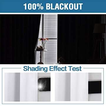 100% Blackout Curtains for Bedroom 63 Inches Long Thermal Insulated Lined Curtains for Living Room Double Layer Full Light Blocking Energy Saving Grommet Drapes Draperies, 2 Panels, White
