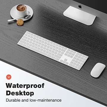 OLIXIS Computer Small Office Desk 32 Inch Writing Study Work with Storage Bag, Headphone Hooks, Home Simple Modern Wood Kids Student Table, Black