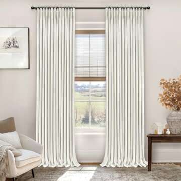 INOVADAY Pinch Pleated Curtains, 100% Light Blocking Linen Pinch Pleat Blackout Curtains for Bedroom...