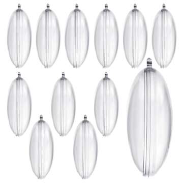 Homeford Fillable Plastic Clear Oval Ornament, 2-3/4-Inch, 12-Count