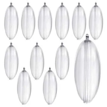 Homeford Fillable Plastic Clear Oval Ornament, 2-3/4-Inch, 12-Count