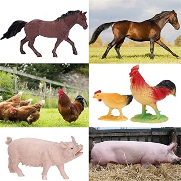BOLZRA Large Farm Animals Play Set for Kids and Toddlers