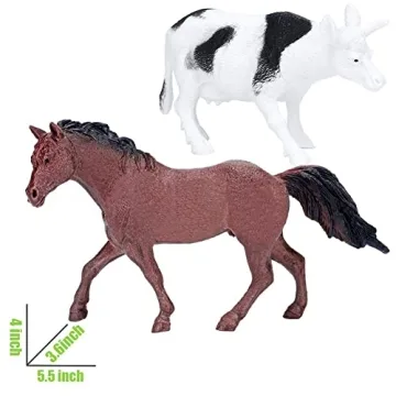 BOLZRA Large Farm Animals Play Set for Kids and Toddlers
