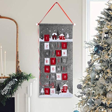 S-DEAL Gray Christmas Advent Countdown Calendar 2024