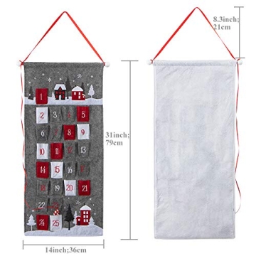 S-DEAL Gray Christmas Advent Countdown Calendar 2024
