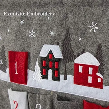 S-DEAL Gray Christmas Advent Countdown Calendar 2024