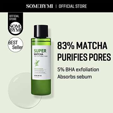 SOME BY MI Super Matcha Pore Tightening Toner - 5.07Oz, 150ml - Made from Matcha Extracts for Sensit...