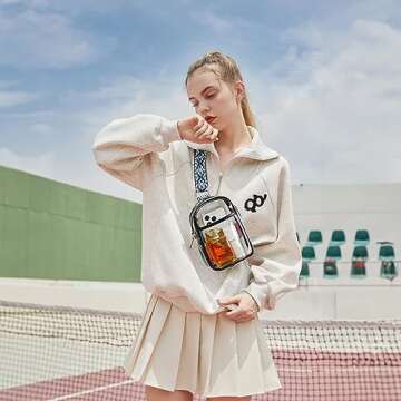Telena Clear Bag for Stadium Events - Women's Versatile Clear Crossbody Bag