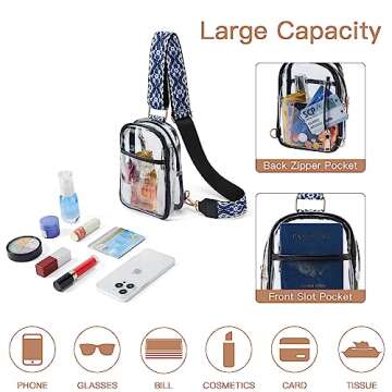 Telena Clear Bag for Stadium Events - Stylish Crossbody Purse
