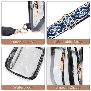 Telena Clear Bag for Stadium Events - Stylish Crossbody Purse