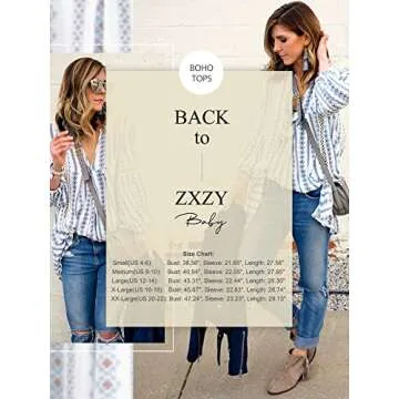 ZXZY Women Long Sleeve V Neck Hollow Out Floral Print Shirt Tops Long Blouse Tee, Small, Blue