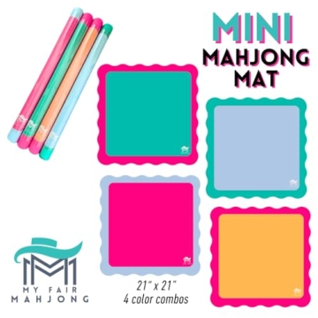 Mini Mahjong Mat with Scalloped Edges | Bright & Portable