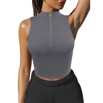 LASLULU Women's Crop Padded Tank Top - Stylish & Comfy for Summer Workouts